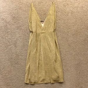Gold cocktail dress by Elie Tahari